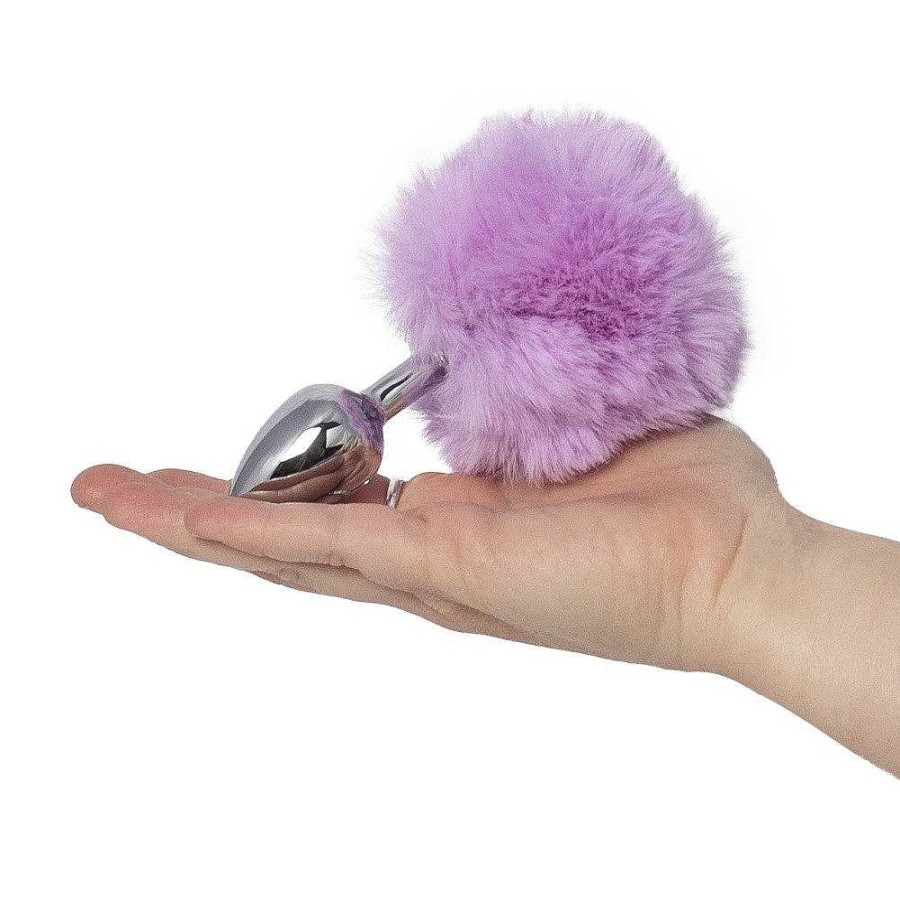 Bondara Kinky Tails Stainless Steel Bunny Tail Butt Plug Purple Butt Plugs