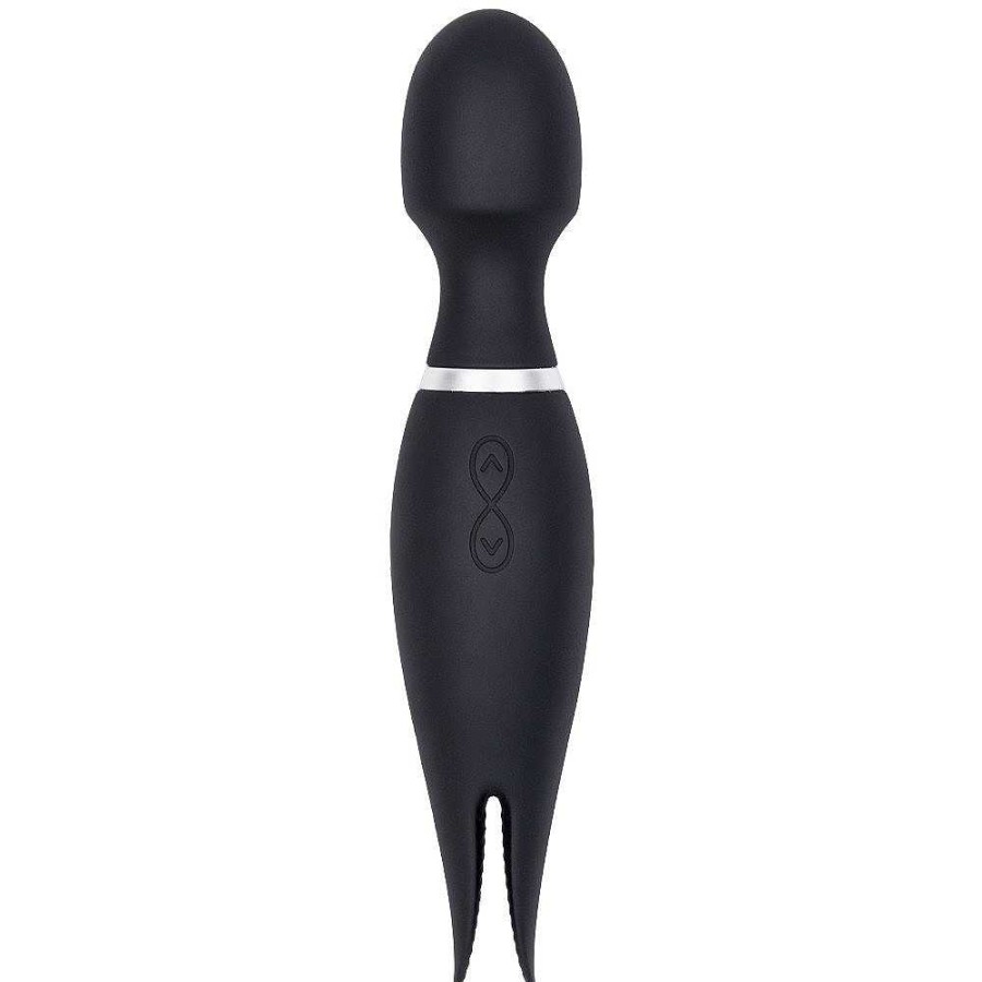 Bondara Bondara Flower Power 10 Function Wand And Clitoral Vibrator Black Vibrators