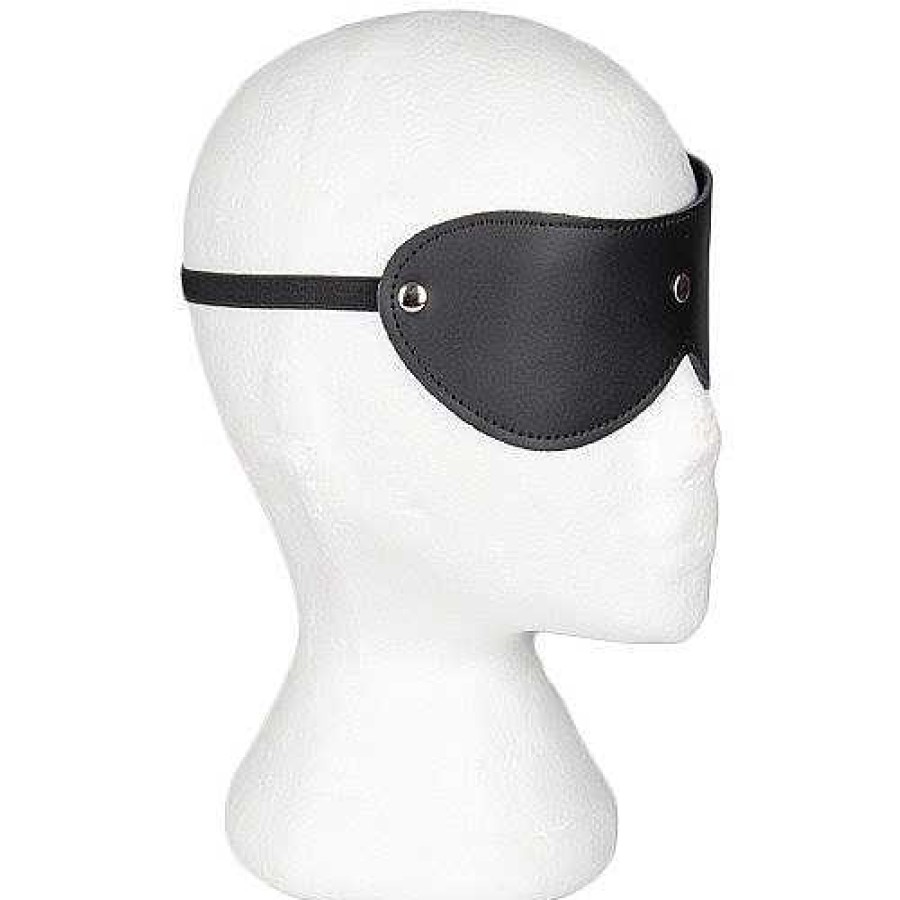 Bondara Bondara Leather Studded Blindfold Black Blindfolds, Hoods & Masks