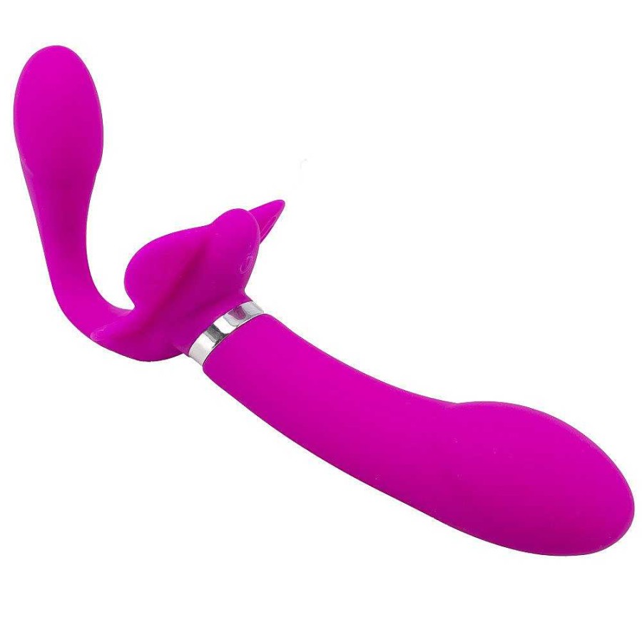 Bondara Bondara Buzz-A-Fly 12 Function Rechargeable Strapless Strap-On Purple Strap-Ons