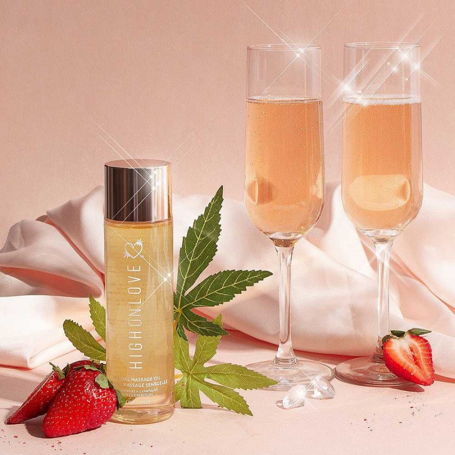 HighOnLove Highonlove Strawberries & Champagne Cannabis Massage Oil - 120Ml Sex Aids For Couples