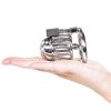 Bondara Torment Little Lad Micropenis Chastity Cage With Padlock Silver Male Sex Toys