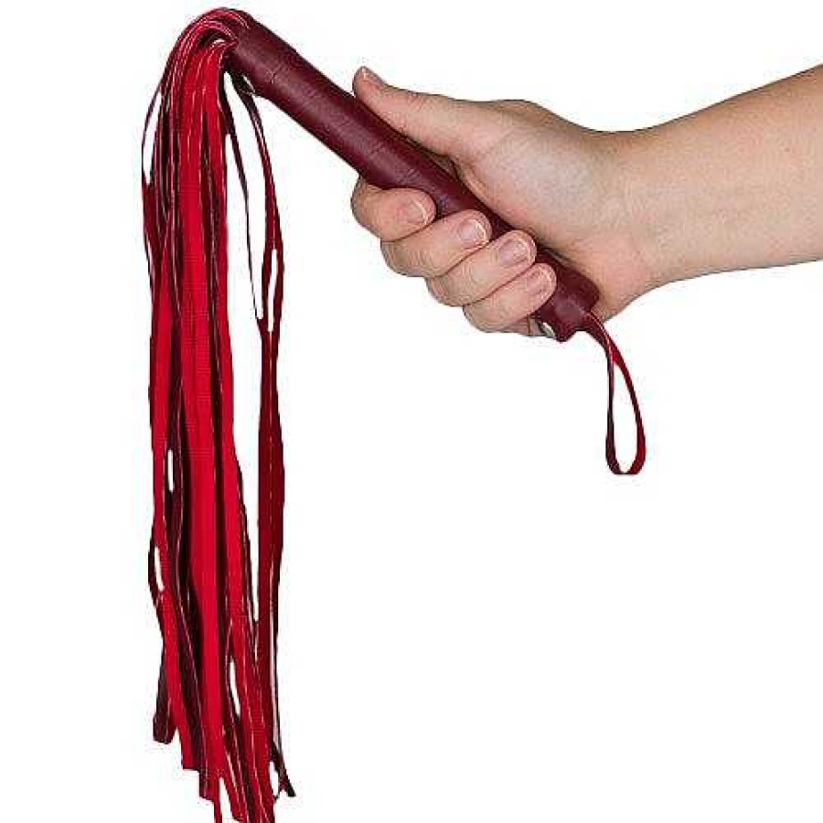 Bondara Bondara Faux Leather Flogger - 17.5 Inch Red Floggers, Whips & Ticklers