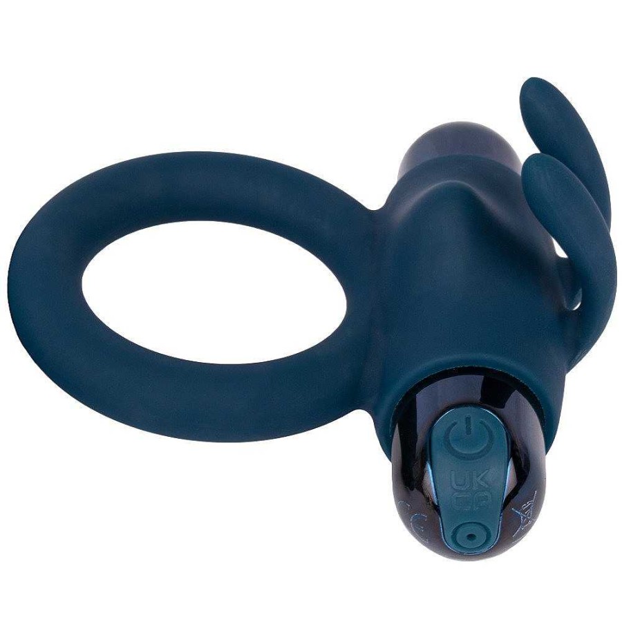 Bondara Bondara Buck Silicone 10 Function Rabbit Cock Ring Blue Male Sex Toys