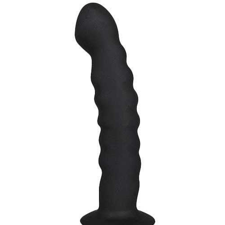 Bondara Bondara Silicone Slim Ribbed Dildo - 5.5 Inch Black & Purple Dildos