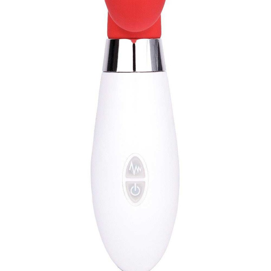 Bondara Bondara Clit Crazy Red 10 Function G-Spot Rabbit Vibrator Red And White Vibrators