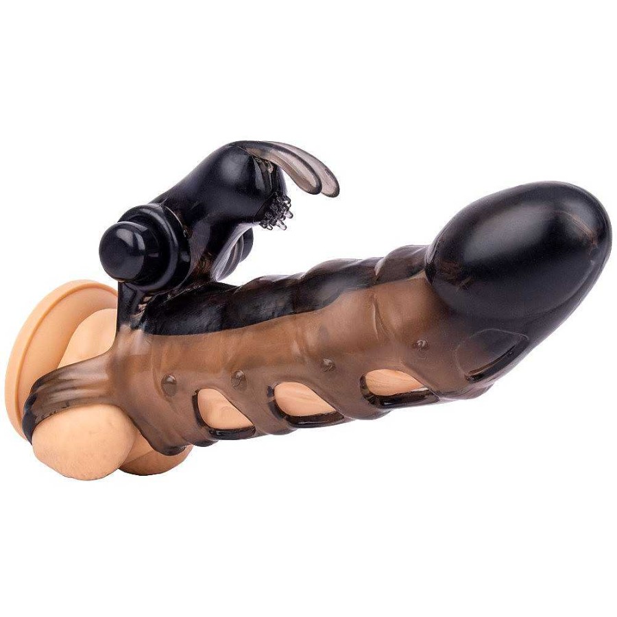 Bondara Bondara Robo Cock 10 Function Rabbit Vibrating Penis Sleeve Black Male Sex Toys