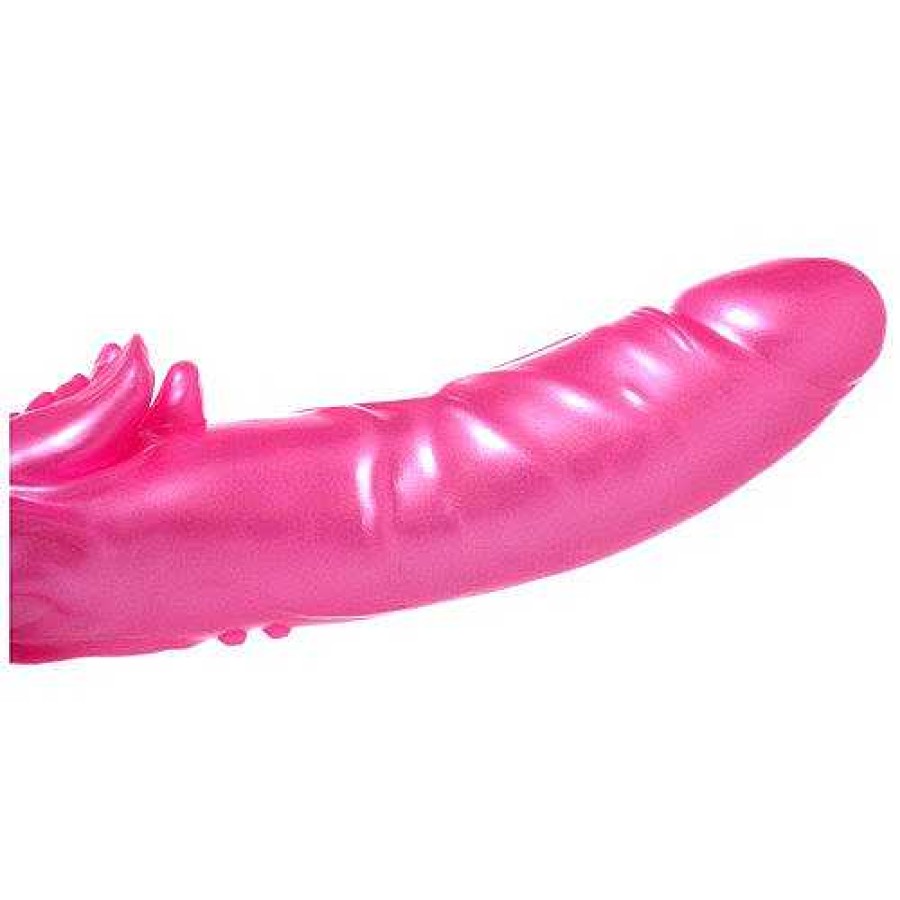 Bondara Ultra Uni Hollow Vibrating Strap-On - 7 Inch Pink Vibrators