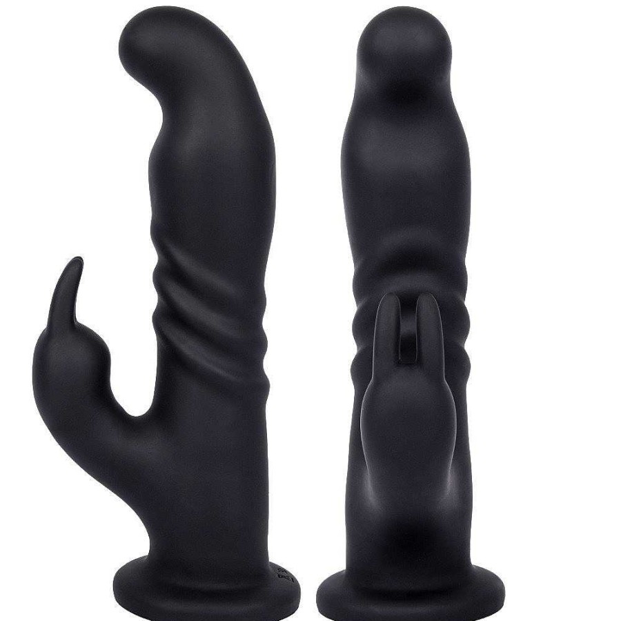 Bondara Bondara 10 Function Rotating G-Spot Rabbit Dildo - 8 Inch Black Vibrators