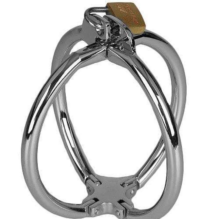 Torment Torment Stainless Steel Cross Over Wrist Restraint Silver Bondage Restraints & Handcuffs