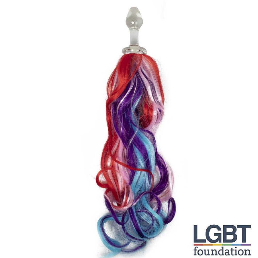 Pride Shop Kinky Tails Vivid Pony Glass Butt Plug Multicoloured Anal Toys