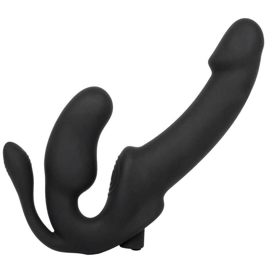 Bondara Bondara Tri-Oh! 10 Function Strapless Strap-On - 9 Inch Black Strap-Ons