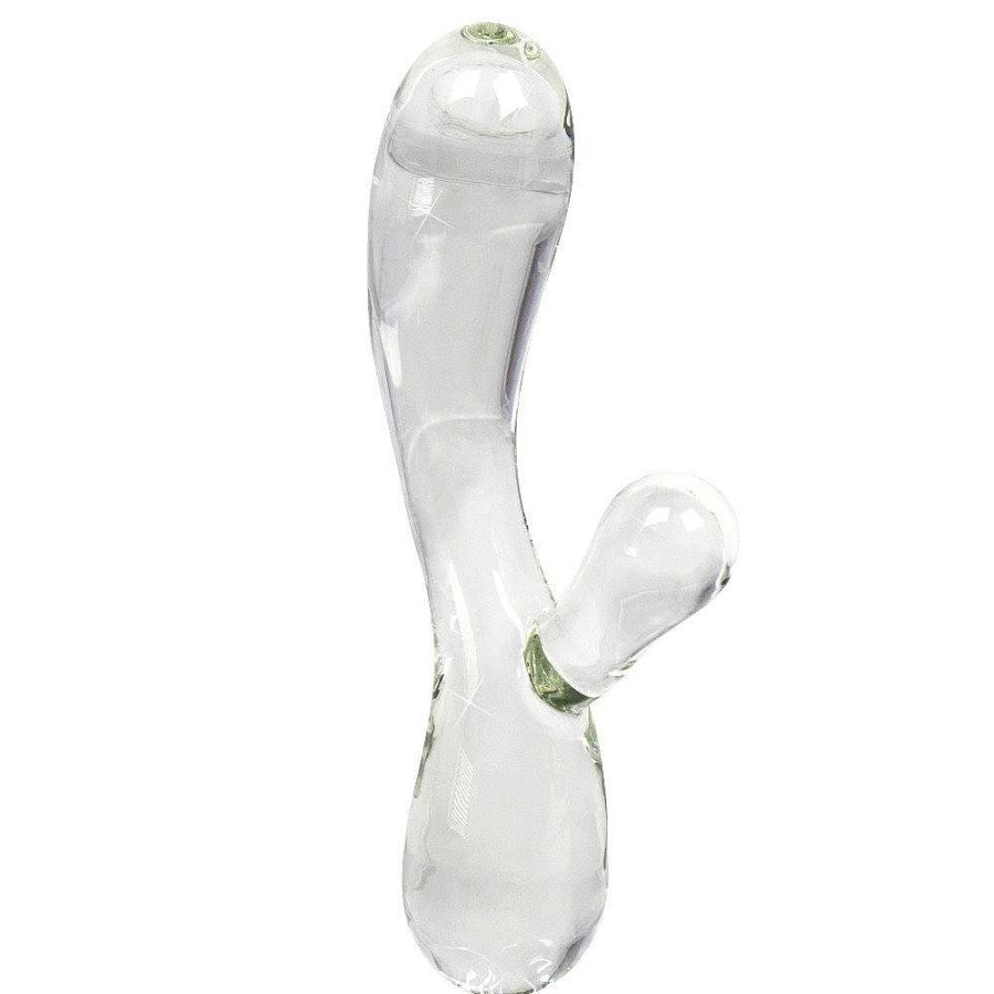 Glacier Glacier Glass Curved G-Spot Rabbit Dildo - 7.5 Inch Clear Dildos