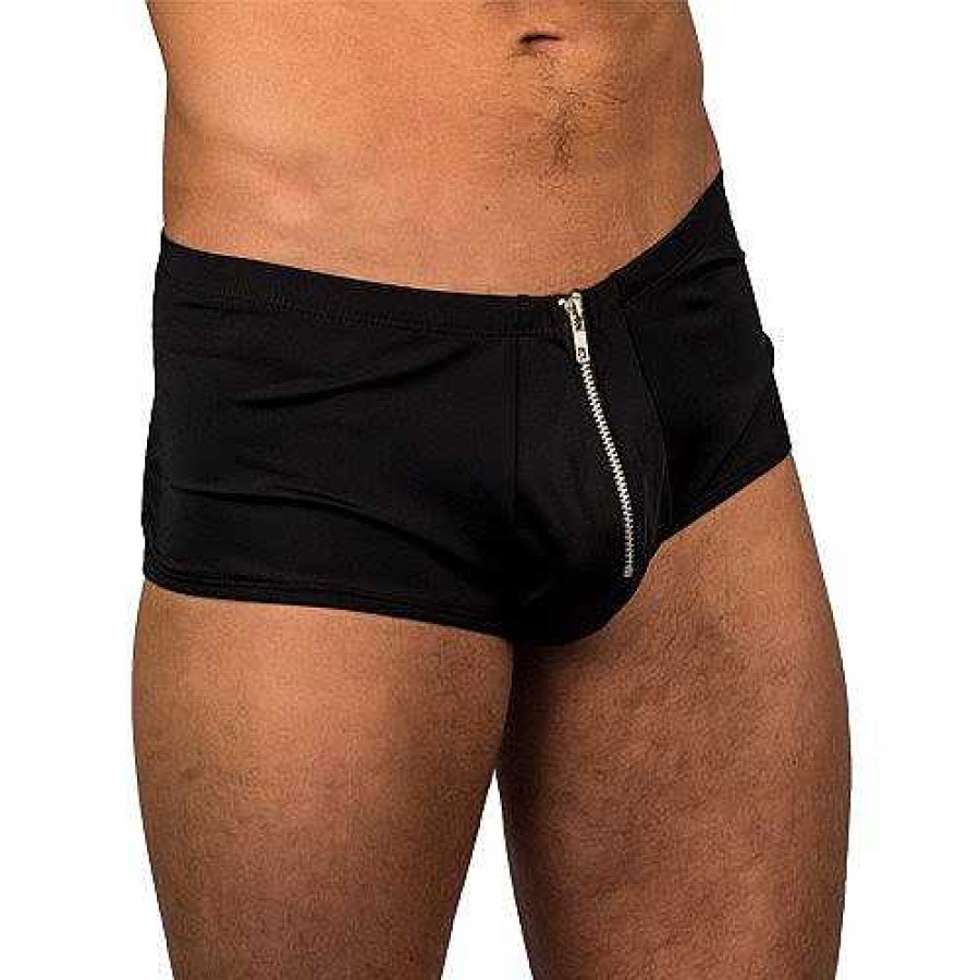 Bondara Lingerie Bondara Man Easy Access Zip-Up Boxer Briefs Black Men'S Sexy Underwear