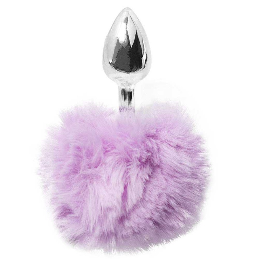 Bondara Kinky Tails Stainless Steel Bunny Tail Butt Plug Purple Butt Plugs