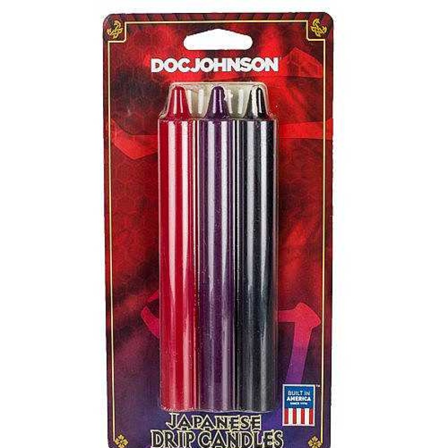 Doc Johnson Doc Johnson Japanese Drip Bondage Candles - 3 Pack Black, Purple, Red Bondage Equipment