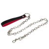 Bondara Boutique Bondara Black Faux Leather Red Suede Chain Leash Black,Red And Silver Bondage Restraints & Handcuffs