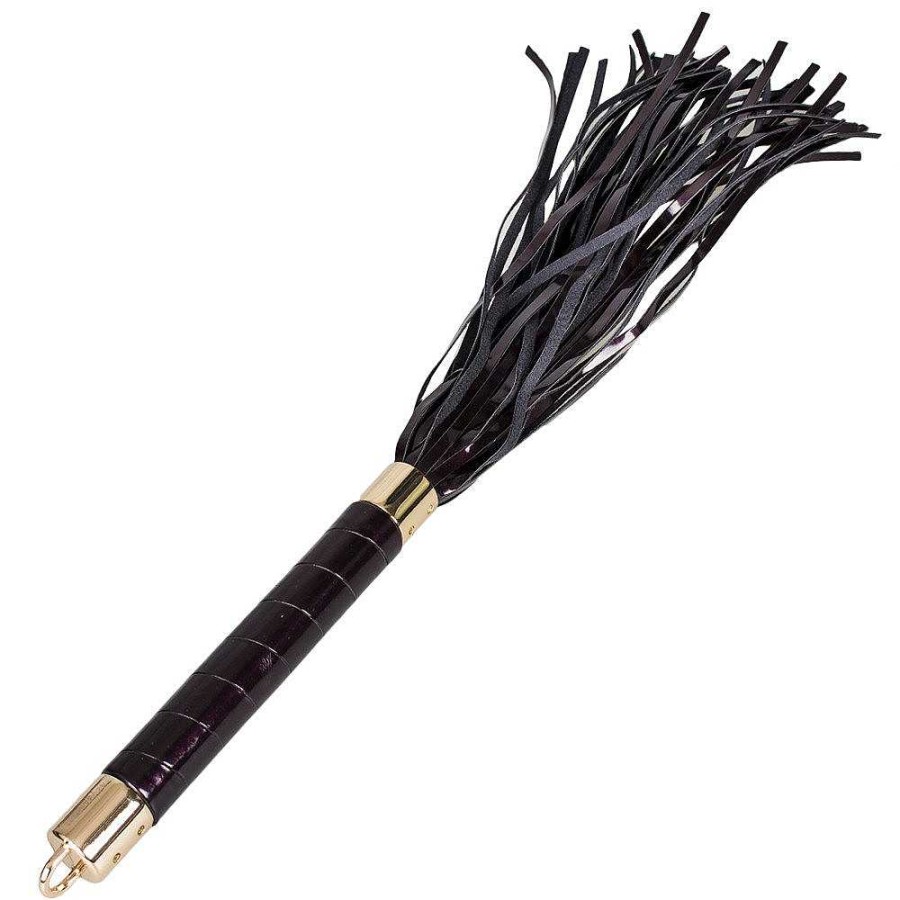 Bondara Bondara Black Cherry Scourge Flogger - 16 Inch Purple Glitter Floggers, Whips & Ticklers