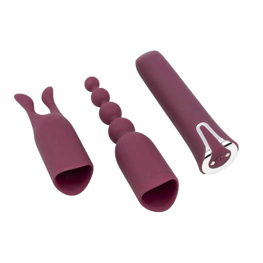 Bondara Bondara Threesome Silicone 10 Function Bullet & Sleeve Set Purple Vibrators