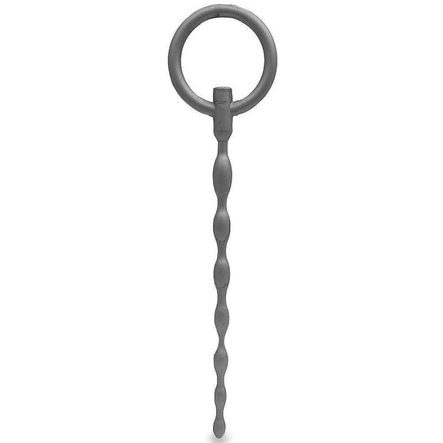 Bondara Bondara Soundwave Silicone Rippled Urethral Plug - 13.5Cm Silver Medical Play Toys