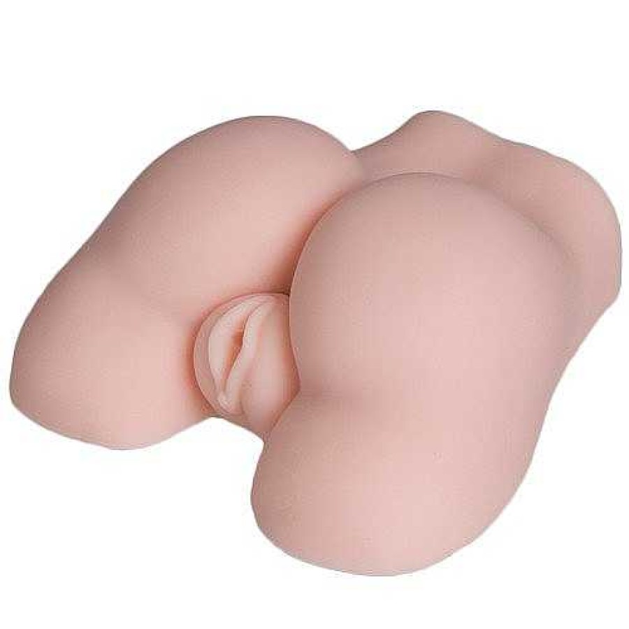 Bondara Lay Me Down Vibrating Butt And Vagina Masturbator - 5 Inch Light Tone Male Sex Toys