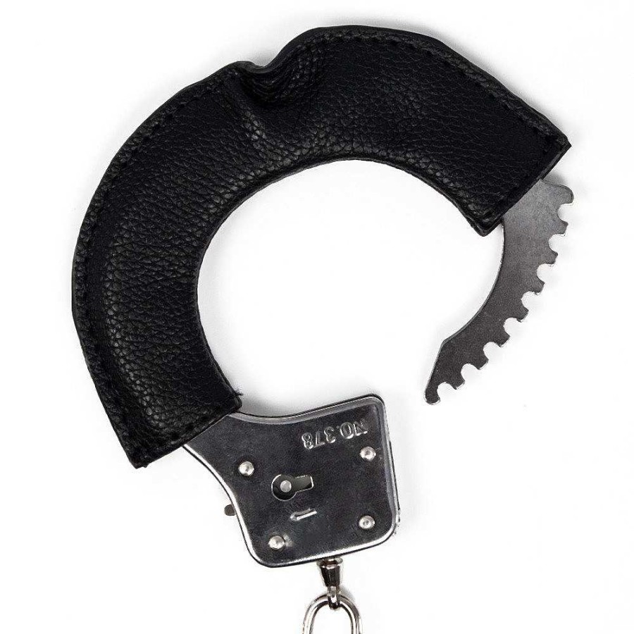 Bondara Bondara Cuffing Season Faux Leather Handcuffs Black, Silver Bondage Restraints & Handcuffs