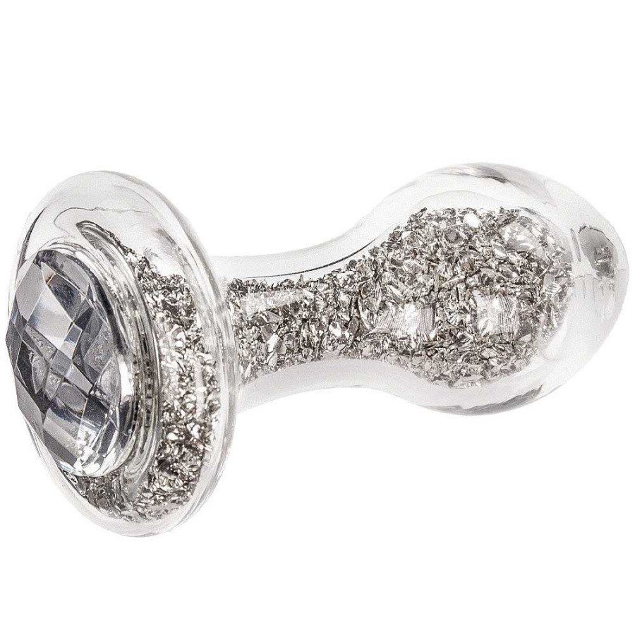 Glacier Glacier Glass Sparkler Jewelled Butt Plug - 4 Inch Silver Butt Plugs