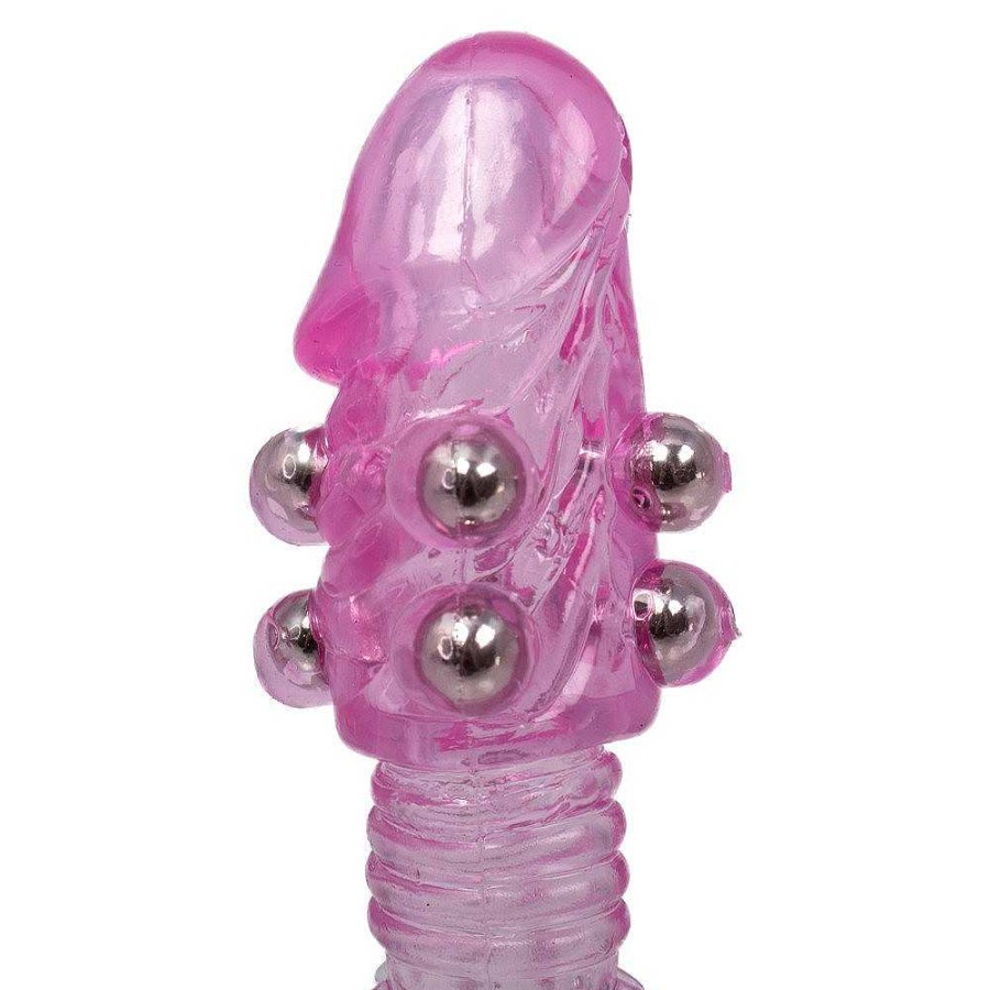 Bondara Ultimate Cock Sleeve Pink Sleeve And Silver Beads Male Sex Toys