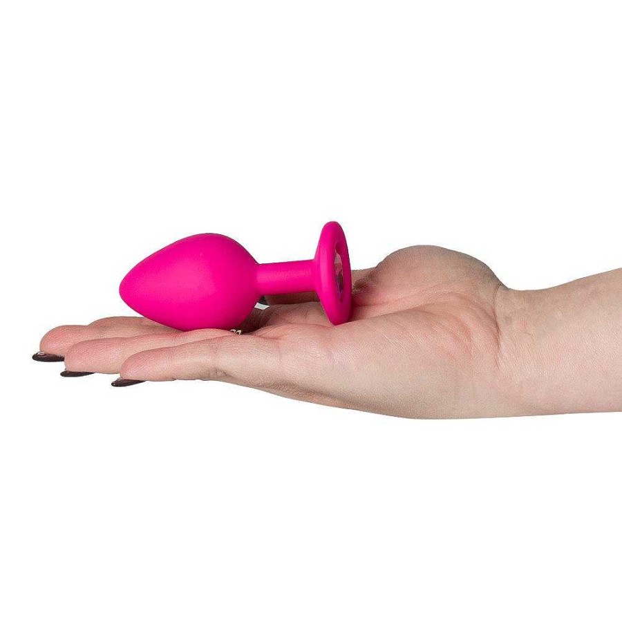 Bondara Bejewelled Silicone Butt Plug - 2.5, 3 Or 3.5 Inch Pink Anal Toys