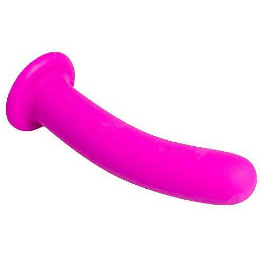 Bondara Bondara Smoothy Silicone Curved Suction Dildo- 5 Or 7 Inch Black Or Magenta Dildos