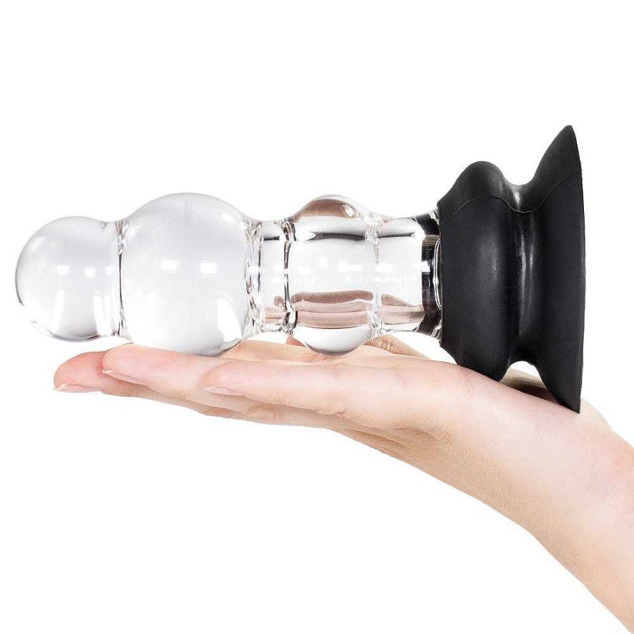 Bondara Bondara Ripple Rim Acrylic Butt Plug - 5 Inch Clear Anal Toys