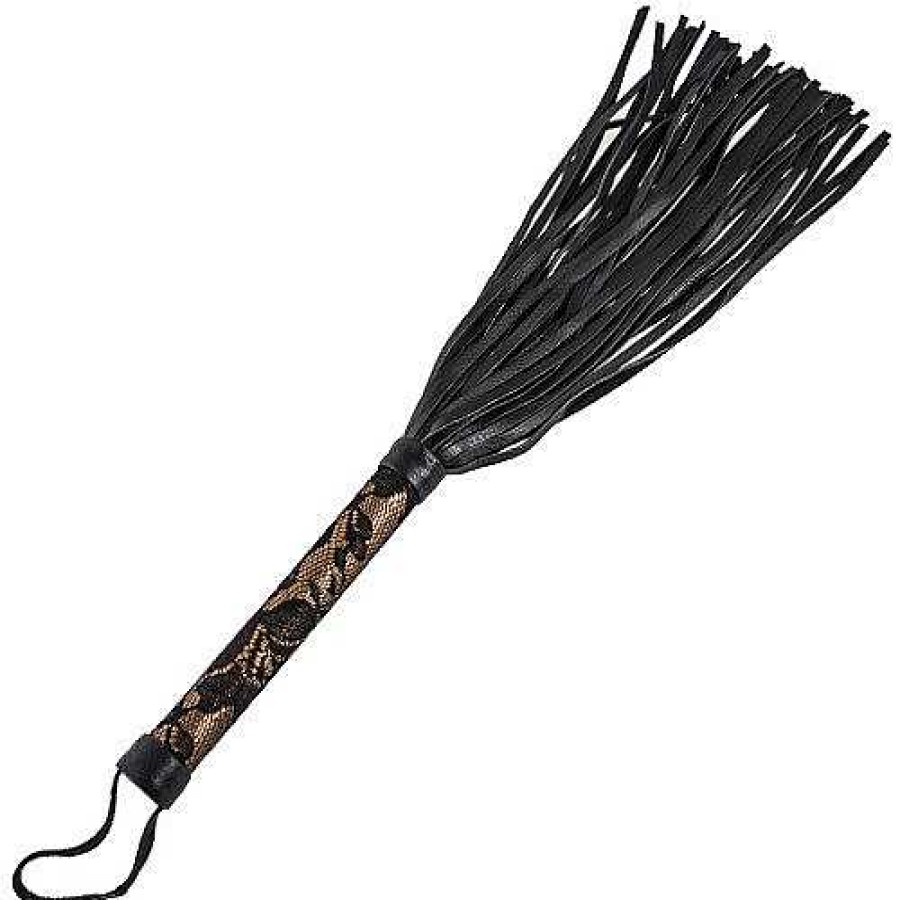 Bondara Boutique Bondara Amber Lace Luxury Flogger - 15 Inch Black And Gold Floggers, Whips & Ticklers