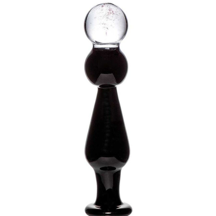 Bondara Glacier Glass Checkmate Butt Plug - 6.5 Inch Black Dildos