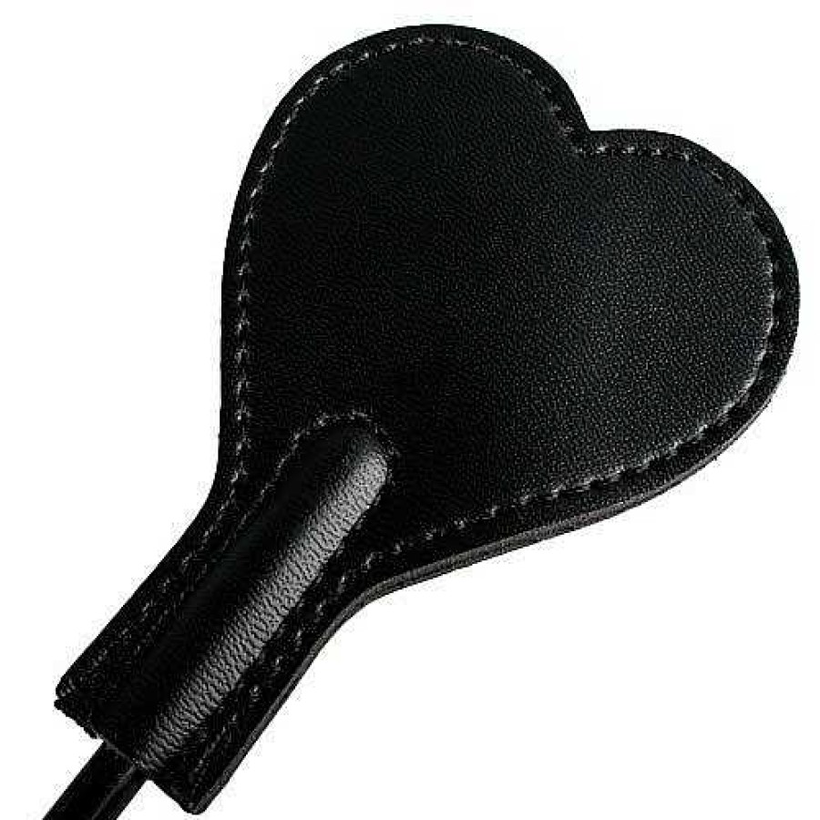 Bondara Bondara Heart Shaped Crop - 21 Inch Black Floggers, Whips & Ticklers