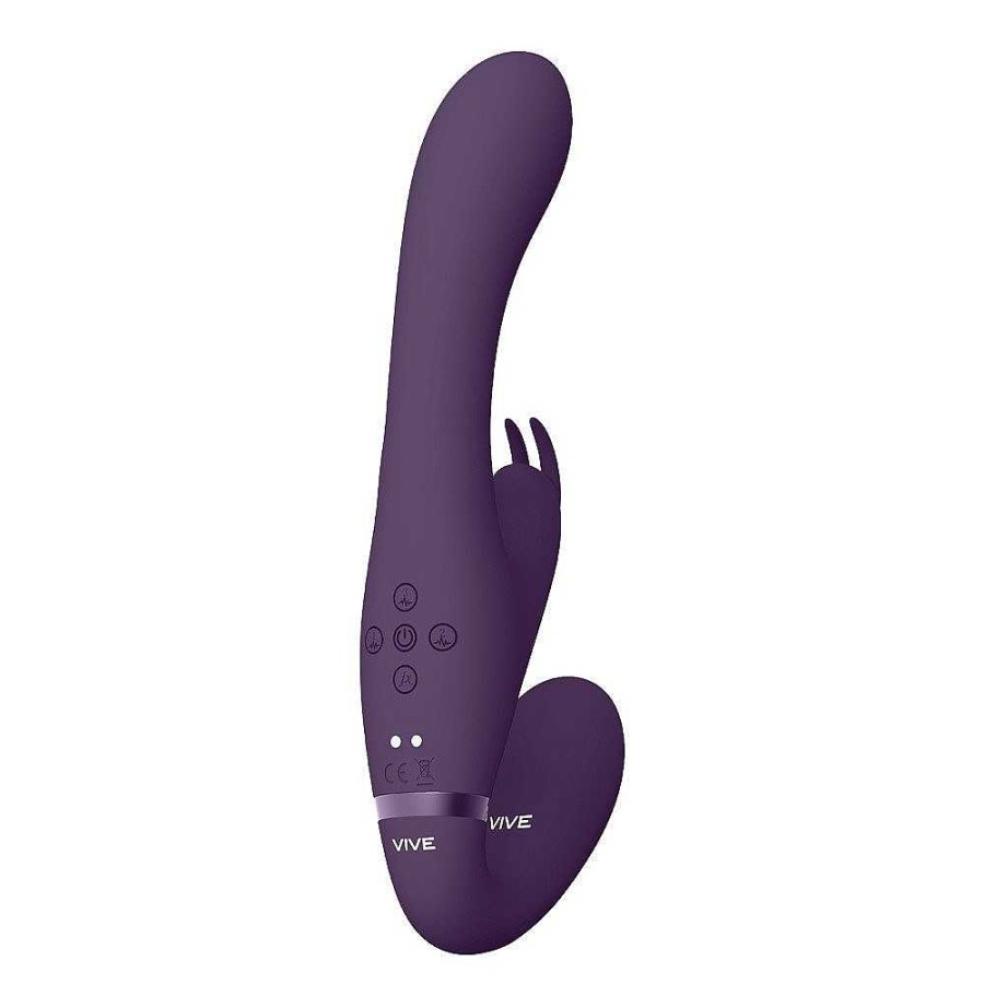 Bondara Vive Suki 30 Function Rechargeable Rabbit Strapless Strap-On Purple Strap-Ons