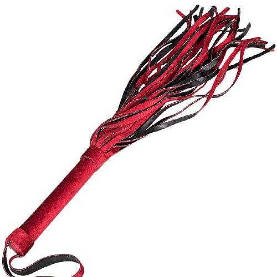 Bondara Bondara Red Velvet Flogger - 21 Inch Red And Black Floggers, Whips & Ticklers