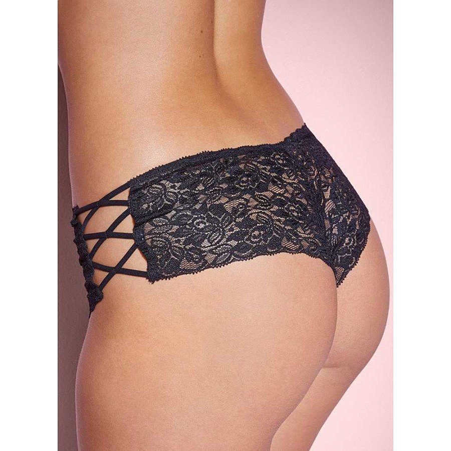 Bondara Belle Bondara Belle Plus Size Strappy Side Panty Black Sexy Plus Size Lingerie