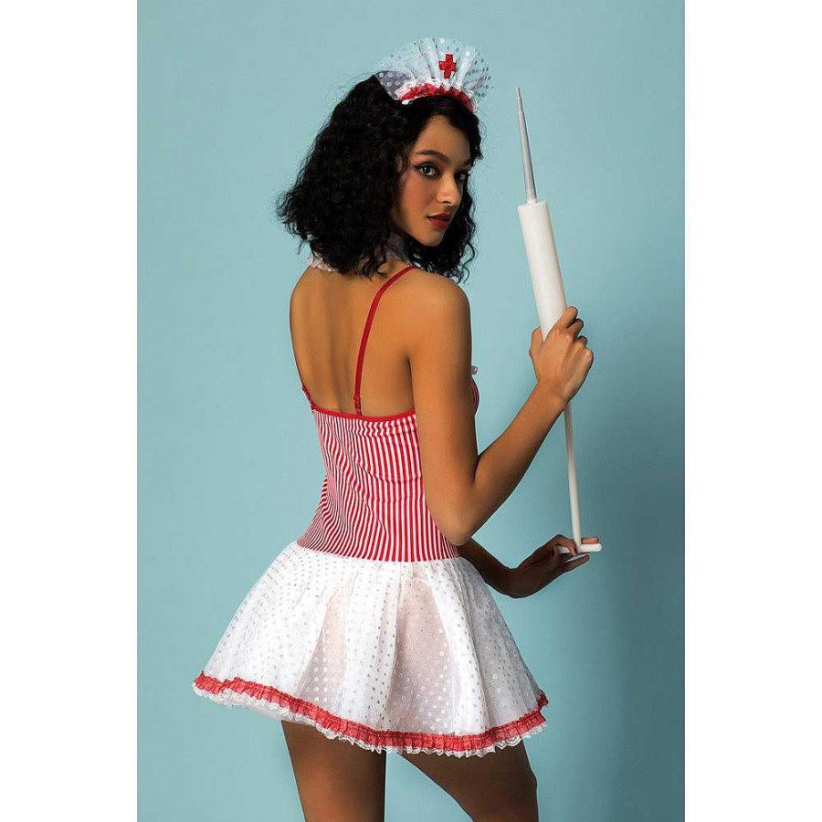 Bondara Flirt Bondara Flirt Thirst Aid 3 Piece Nurse Costume White And Red Role Play Costumes & Outfits