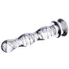 Bondara Glacier Glass Nebula Glitter Spiral Diamond Dildo - 6.5 Inch Clear Dildos