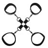 Bondara Bondage Bondara Pin Me Down Black Pvc Hogtie Restraint With Detachable Cuffs Bondage Restraints & Handcuffs