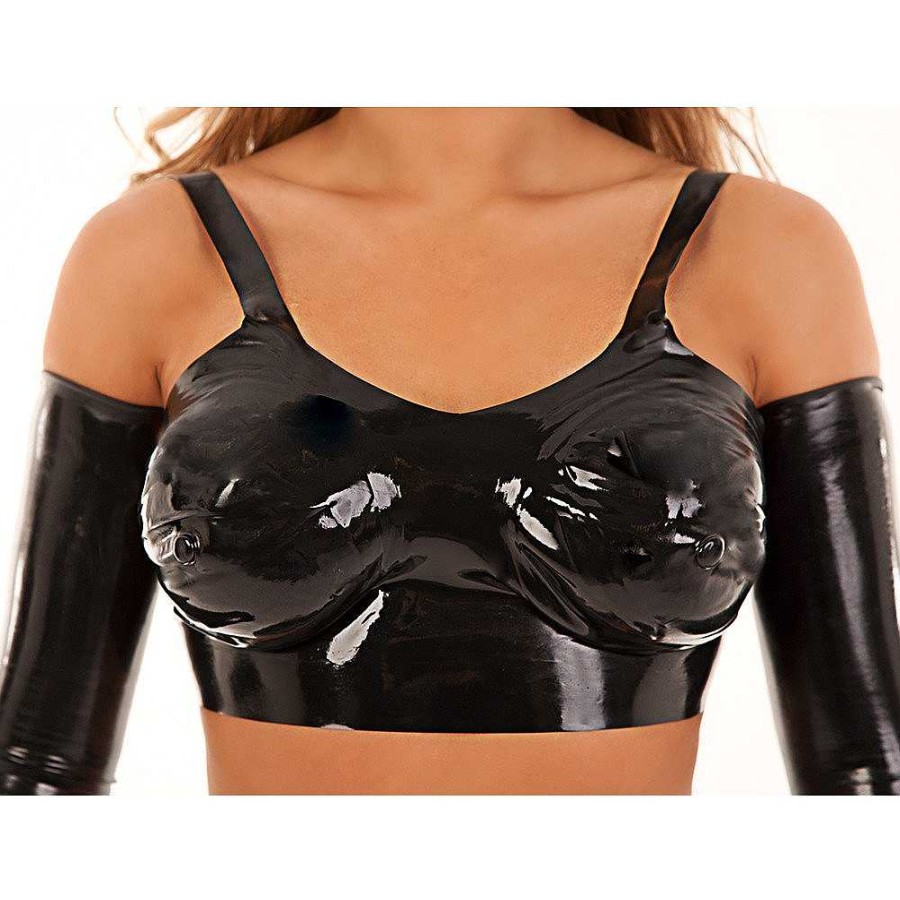 Bondara Bondara Moulded Latex Bra Black Fetish Clothing