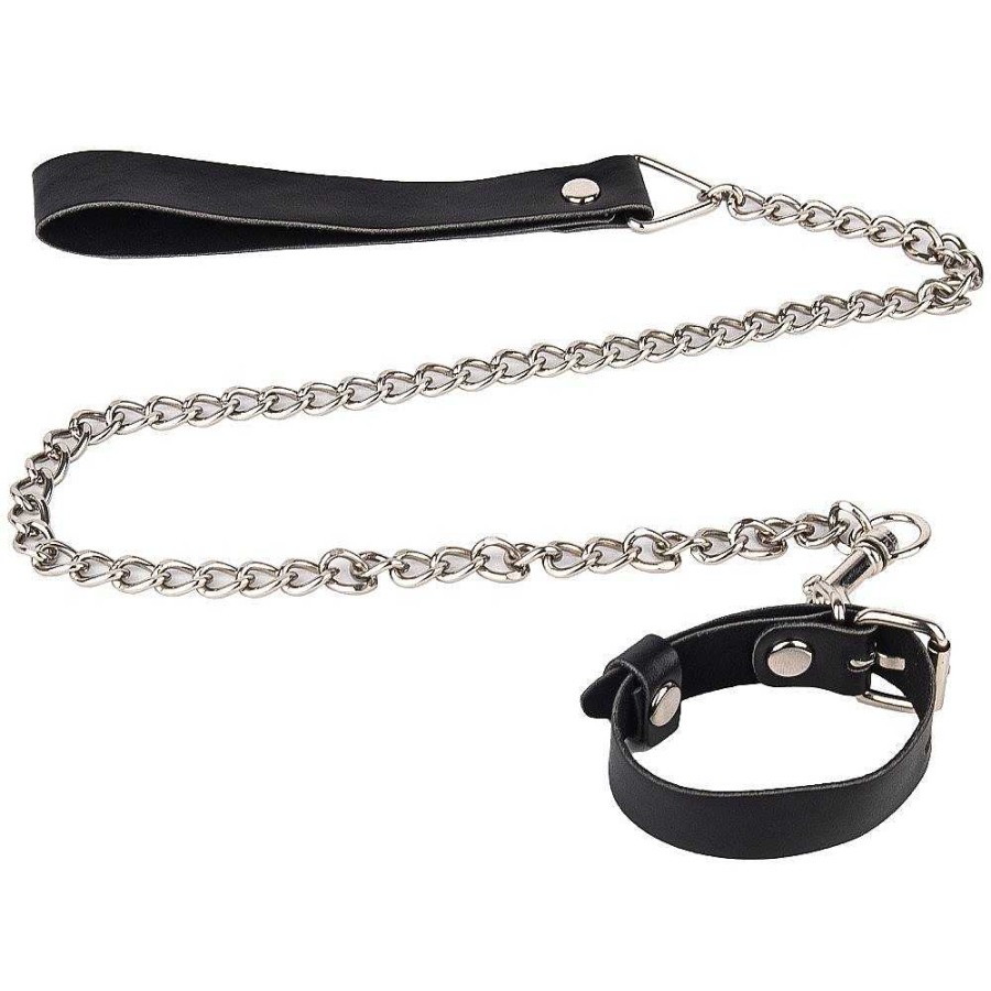 Bondara Bondara Captive Audience Pu Cock Strap & Leash Black Bondage Restraints & Handcuffs