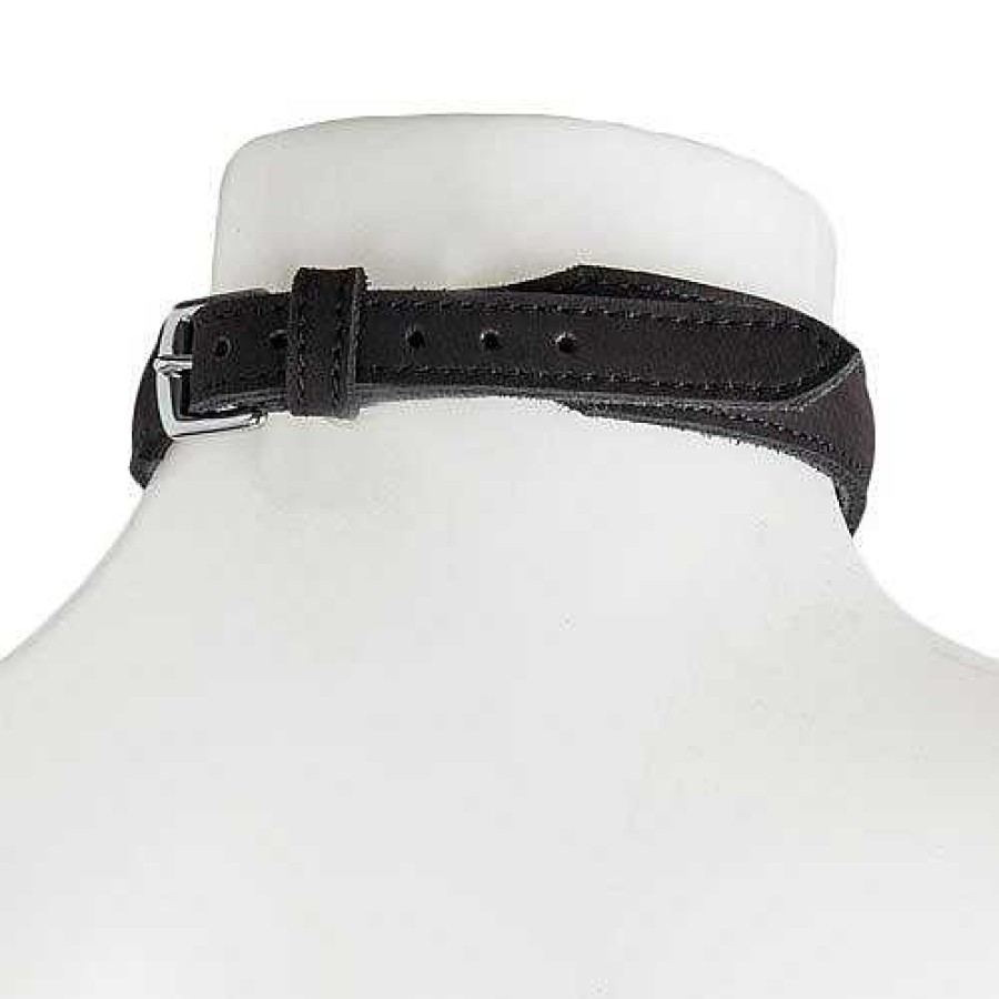 Bondara Bondage Bondara Nubuck Leather Classic Collar Black Bondage Restraints & Handcuffs