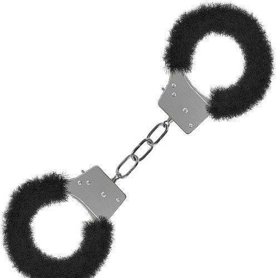 Bondara Essentials Ouch! Furry Beginner'S Handcuffs Black Bondage Restraints & Handcuffs