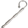 Bondara Torment Stainless Steel Hooked Ridge Penis Plug - 12.5Cm Silver Medical Play Toys