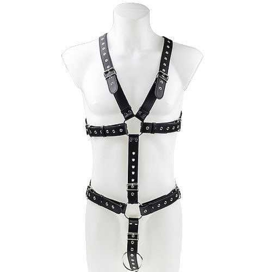 Bondara Edge Bondara Edge Mens Cock Ring Bondage Harness Black Fetish Clothing