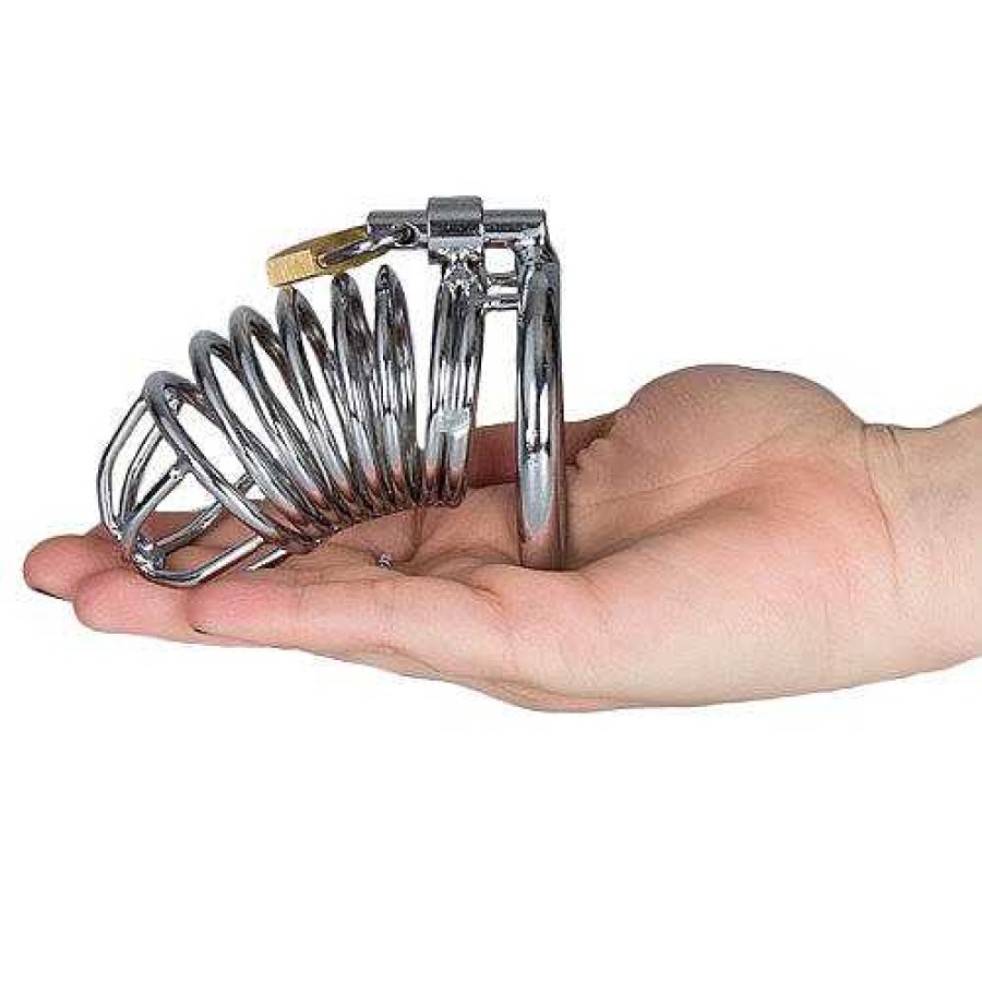 Bondara Torment Stainless Steel Spiral Chastity Cage Silver Chastity Devices