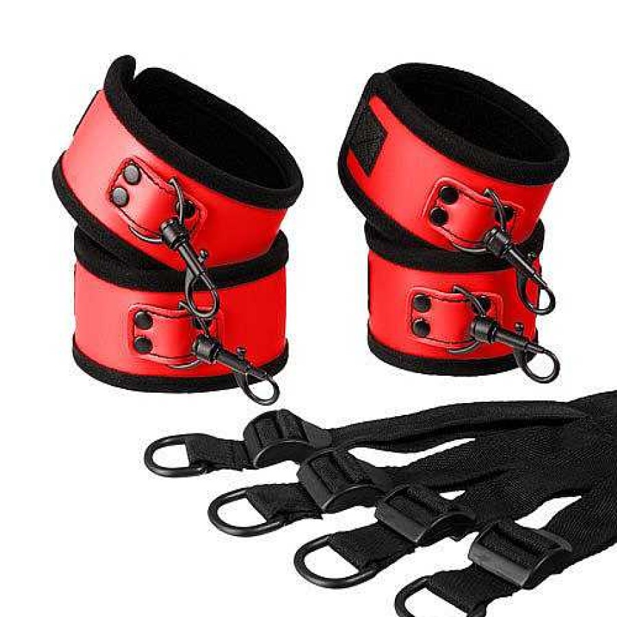 Bondara Bondage Bondara Red Pin Me To The Bed Restraint Bondage Restraints & Handcuffs