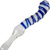 Bondara Glacier Glass Blue Spiral Dildo - 8 Inch Blue & Clear Dildos