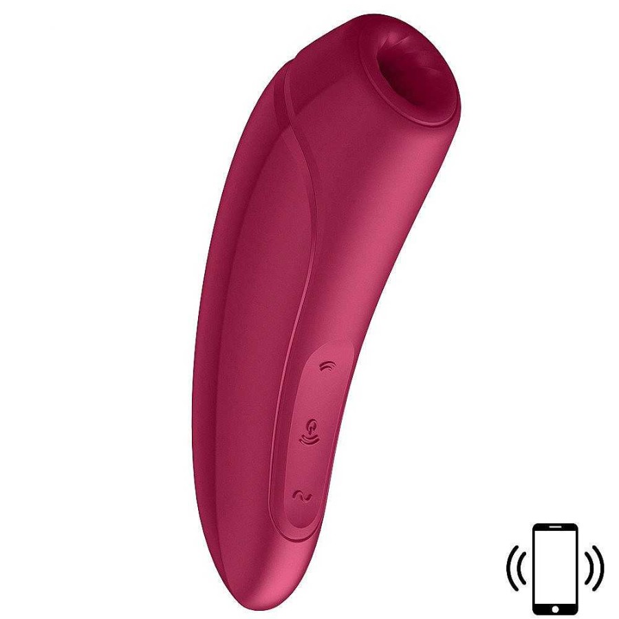 Satisfyer Satisfyer Curvy 1+ App Controlled Rechargeable Clit Stimulator Burgundy Vibrators